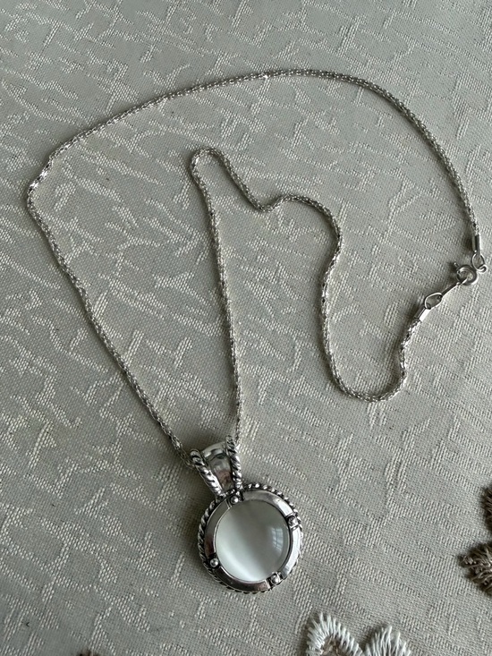 Jewelry - RMN Roman Silver Tone Designer Pendant with Chain Costume Jewelry